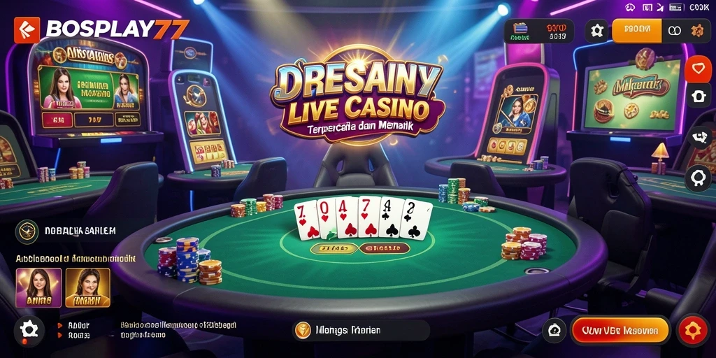 Tampilan seru gameplay Live Casino di BOSPLAY77.
