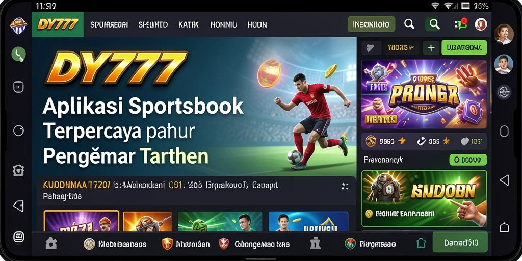 Screenshot utama yang menunjukkan aktivitas taruhan olahraga di DY777.