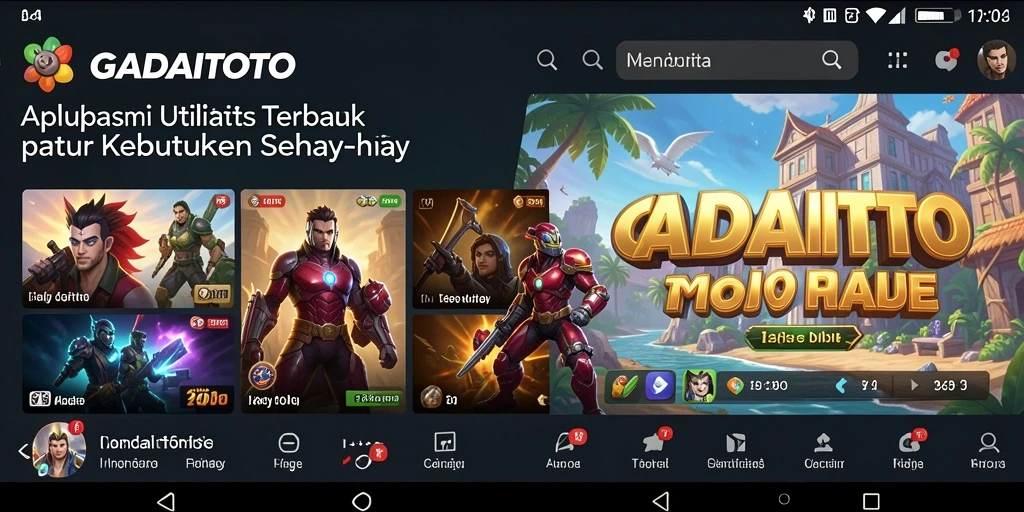 Tampilan utama GADAITOTO dengan berbagai fitur utilitas yang siap membantu.