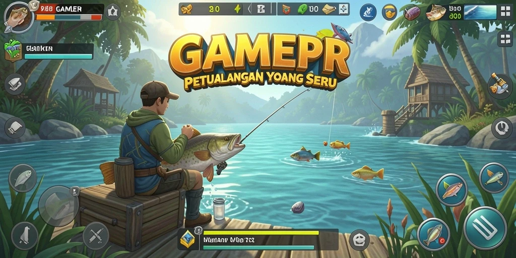 Tampilan gameplay Fishing yang mendebarkan di GAMERP