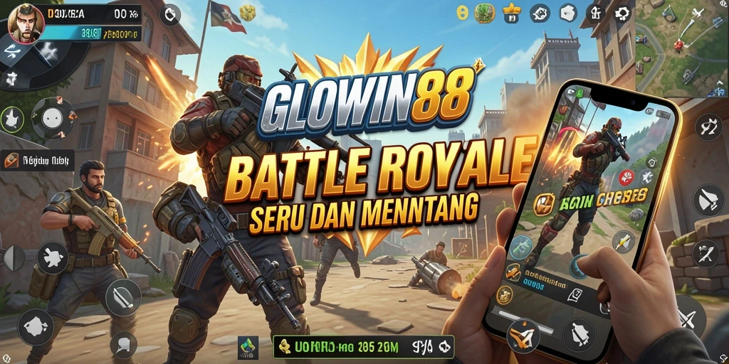 Tangkapan layar <strong>GLOWIN88</strong> menunjukkan aksi pertempuran Battle Royale yang menegangkan.