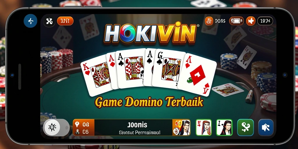 Tampilan gaming domino yang menarik dan interaktif.