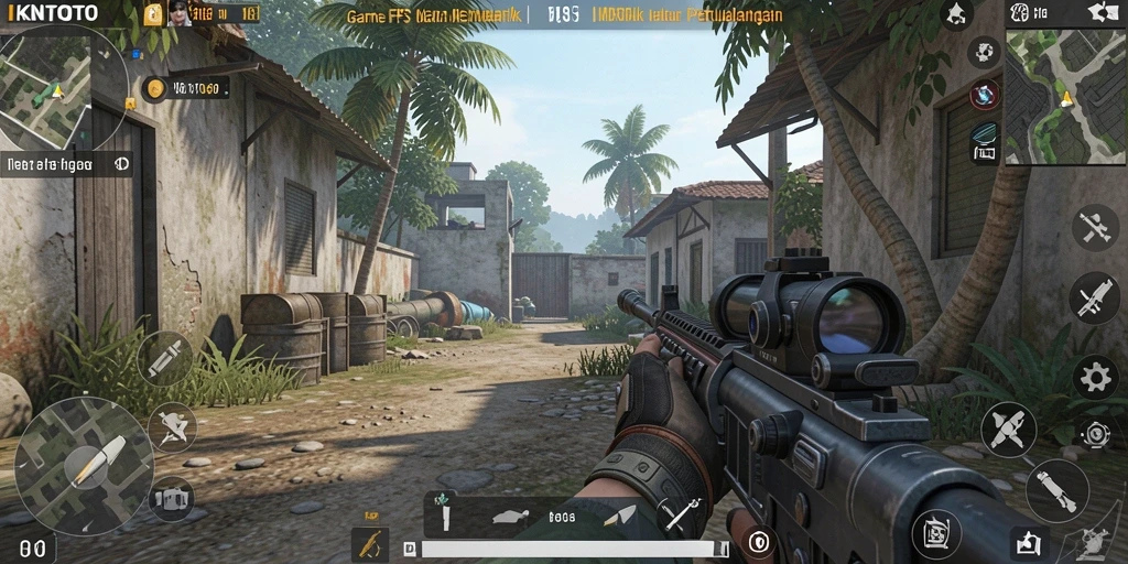 Screenshot gameplay IKNTOTO dengan aksi tembak menembak yang seru.