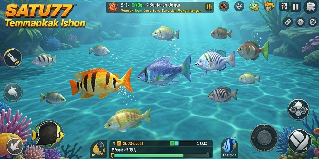 Gameplay menarik dalam SATU77 menembak ikan dengan senapan.
