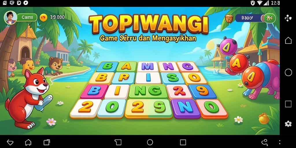 Tampilan gameplay seru dan interaktif di TOPIWANGI.
